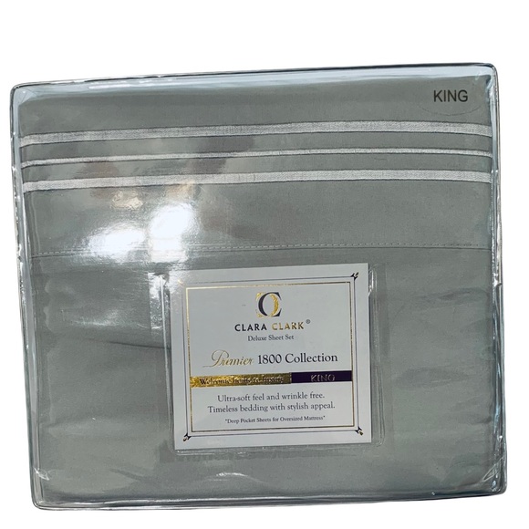 Oversized King Bed Sheets With Embroidered Trim. Pick your color. New in Pkg. - Picture 4 of 5